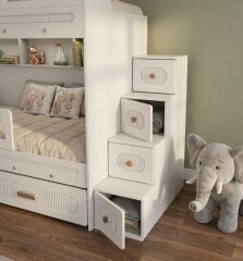 Emir Tamamı  MDF Membran Kaplama 3lü Yavrulu Ranza -  Montaj Dahil - Özel Teslimat