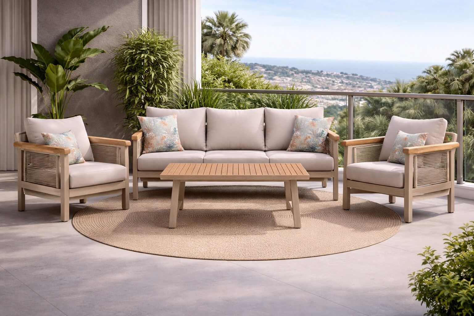 Marmara Alüminyum Oturma Grubu Bahçe Balkon Koltuk Takımı 3+1+1+Masa  Ücretsiz Teslimat