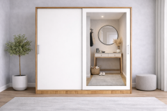 Alba Sürgülü Portmanto Vestiyer Çam Beyaz - Ücretsiz Montaj Hizmeti