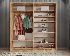 Alba Sürgülü Portmanto Vestiyer Çam Beyaz - Ücretsiz Montaj Hizmeti