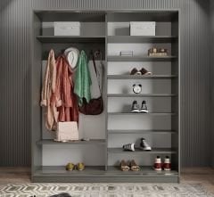 Alba Sürgülü Portmanto Vestiyer Füme - Ücretsiz Montaj Hizmeti