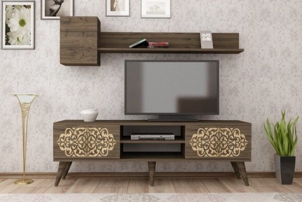 Gama Lazer Desenli Tv Ünitesi Ceviz-Safirmeşe 150 cm
