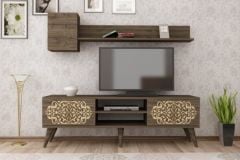 Gama Lazer Desenli Tv Ünitesi Ceviz-Safirmeşe 150 cm