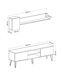Gama Lazer Desenli Tv Ünitesi Ceviz-Safirmeşe 150 cm