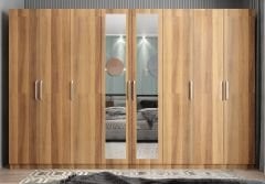 Başak 8 Kapaklı Dolap Gardırop Ceviz - Ücretsiz Kurulum