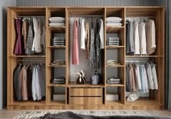 Başak 8 Kapaklı Dolap Gardırop Ceviz - Ücretsiz Kurulum