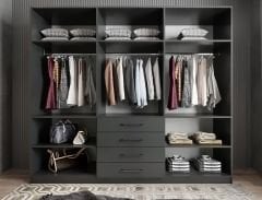 Biray 6 Kapaklı Gardırop Dolap Füme - Ücretsiz Kurulum