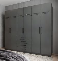 Biray 6 Kapaklı Gardırop Dolap Füme - Ücretsiz Kurulum