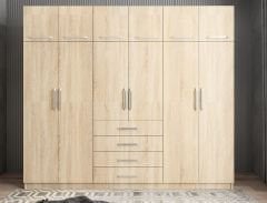 Biray 6 Kapaklı Gardırop Dolap Meşe - Ücretsiz Kurulum