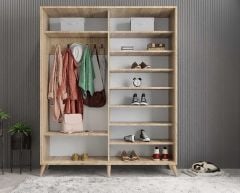 İmaj Sürgülü Portmanto Vestiyer Meşe - Ücretsiz  Kurulum