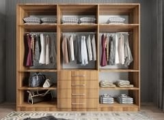 Biray 6 Kapaklı Gardırop Dolap Ceviz - Ücretsiz Kurulum