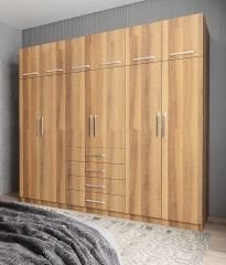Biray 6 Kapaklı Gardırop Dolap Ceviz - Ücretsiz Kurulum