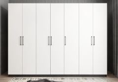 Harika 7 Kapaklı Dolap Gardırop Füme Beyaz- Ücretsiz Kurulum