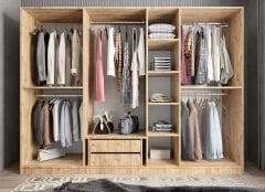 Harika 7 Kapaklı Dolap Gardırop Çam Füme - Ücretsiz Kurulum