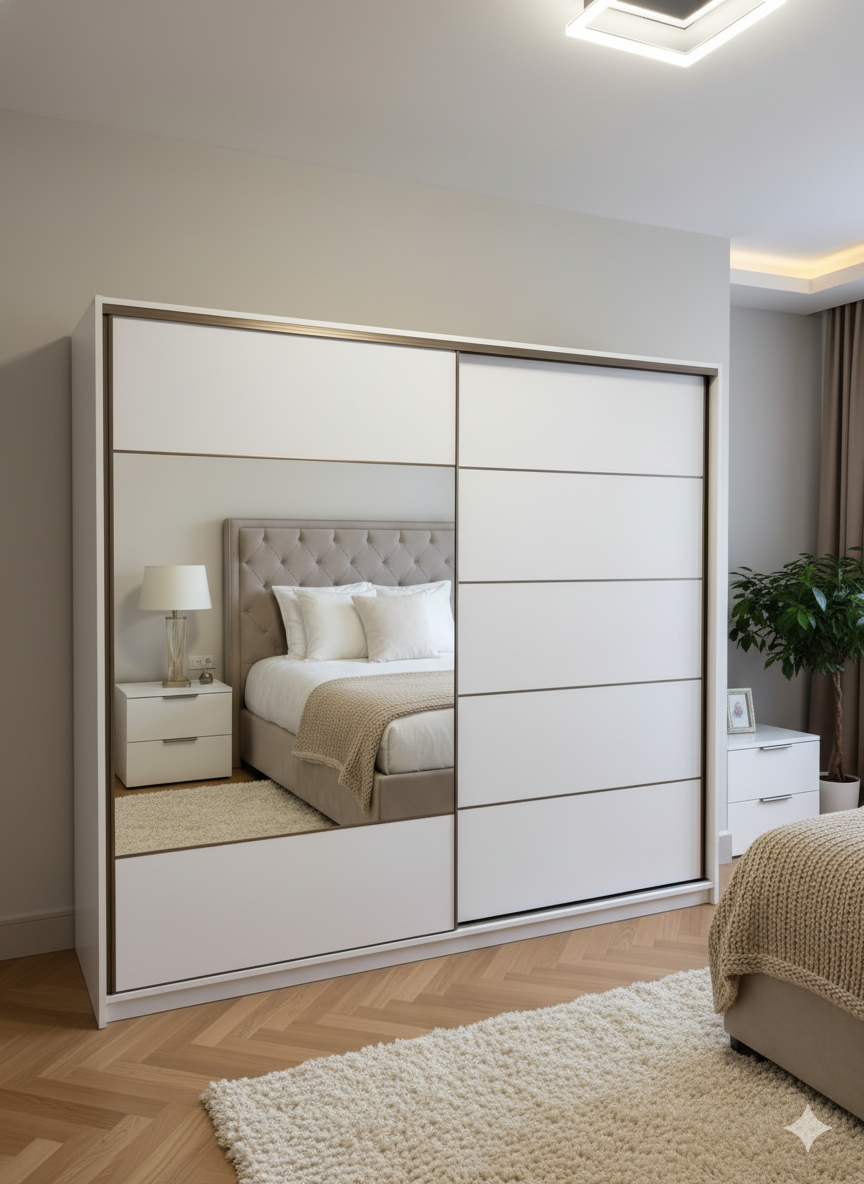 Bulut Sürgülü Dolap Gardırop 230 cm  - Montaj Dahil-Byz