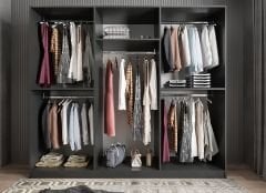 Kayra 6 Kapaklı Gardırop Dolap Füme - Ücretsiz Kurulum