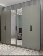 Kayra 6 Kapaklı Gardırop Dolap Füme - Ücretsiz Kurulum