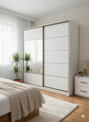Toprak Sürgülü Dolap Gardırop 200 cm  - Montaj Dahil-Byz