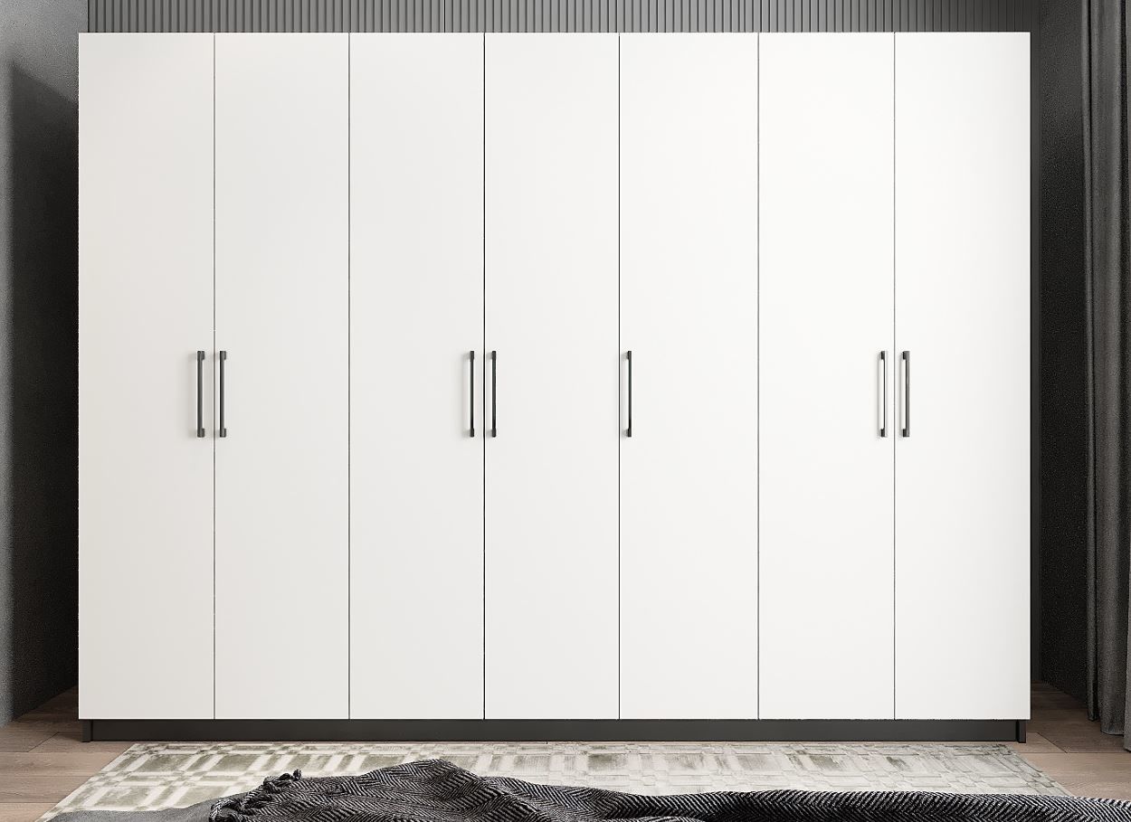 Melisa 7 Kapaklı Dolap Gardırop Füme Beyaz - Ücretsiz Kurulum