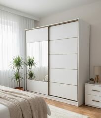 Toprak Sürgülü Dolap Gardırop 200 cm  - Montaj Dahil-Byz