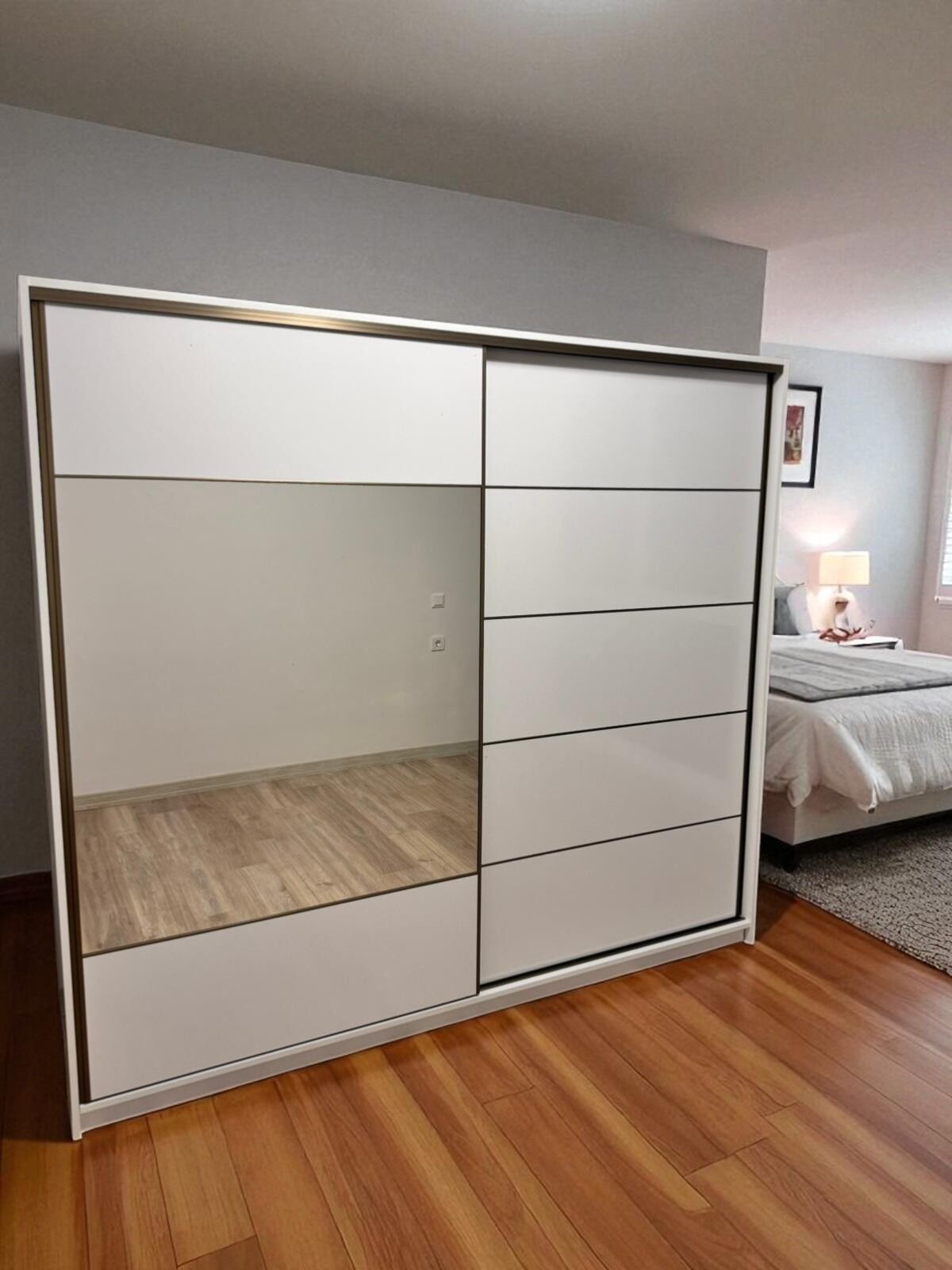 Toprak Sürgülü Dolap Gardırop 200 cm  - Montaj Dahil-Byz