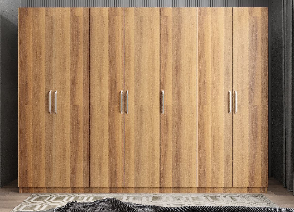 Melisa 7 Kapaklı Dolap Gardırop Ceviz - Ücretsiz Kurulum