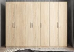 Melisa 7 Kapaklı Dolap Gardırop Meşe - Ücretsiz Kurulum