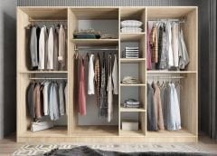 Melisa 7 Kapaklı Dolap Gardırop Meşe - Ücretsiz Kurulum