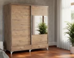 Güneş Sürgülü Dolap Gardırop 180 cm  - Montaj Dahil-Aç