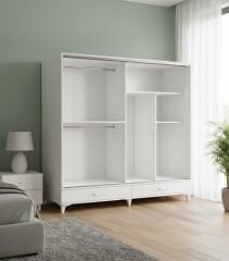 Güneş Sürgülü Dolap Gardırop 180 cm  - Montaj Dahil-Byz