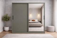 Zen Sürgü Kapaklı Dolap Gardırop Füme Ölçü Seçenekli - Ücretsiz Kurulum