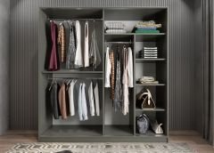 Zen Sürgü Kapaklı Dolap Gardırop Füme Ölçü Seçenekli - Ücretsiz Kurulum