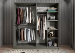 Zen Sürgü Kapaklı Dolap Gardırop Füme Ölçü Seçenekli - Ücretsiz Kurulum