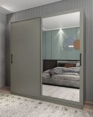 Zen Sürgü Kapaklı Dolap Gardırop Füme Ölçü Seçenekli - Ücretsiz Kurulum