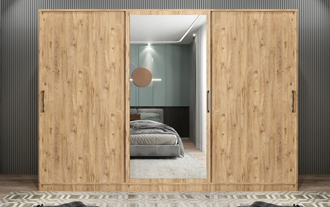 Vino Sürgü Kapaklı Dolap Gardırop Çam 180 cm - Ücretsiz Kurulum