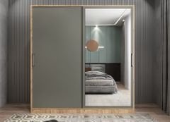 Zen Sürgü Kapaklı Dolap Gardırop Çam Füme Ölçü Seçenekli - Ücretsiz Kurulum