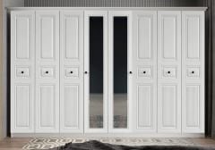 Sementa Membran 8 Kapaklı 4 Çekmeceli Dolap Gardırop Montaj Dahil - Beyaz