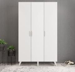 Duke 3 Kapaklı Ayakkabılık Beyaz 105 cm M1- Ücretsiz Kurulum