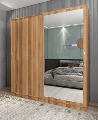 Zen Sürgü Kapaklı Dolap Gardırop Ceviz Ölçü Seçenekli - Ücretsiz Kurulum