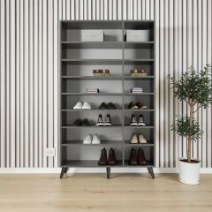 Duke 3 Kapaklı Ayakkabılık Füme 105 cm M1- Ücretsiz Kurulum