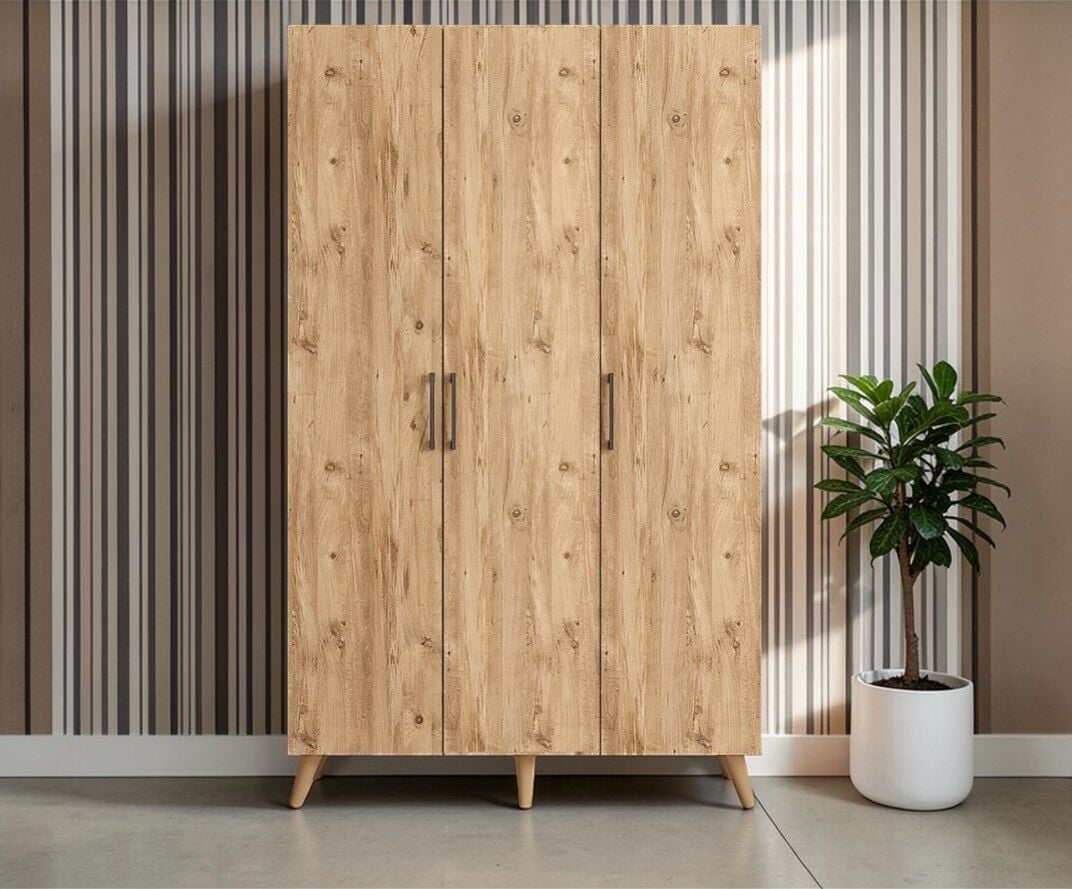 Duke 3 Kapaklı Ayakkabılık Çam 105 cm M1- Ücretsiz Kurulum