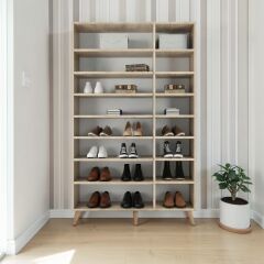 Duke 3 Kapaklı Ayakkabılık Meşe 105 cm M1- Ücretsiz Kurulum