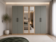 Alessi 6 Kapaklı Dolap Gardırop Çam Füme