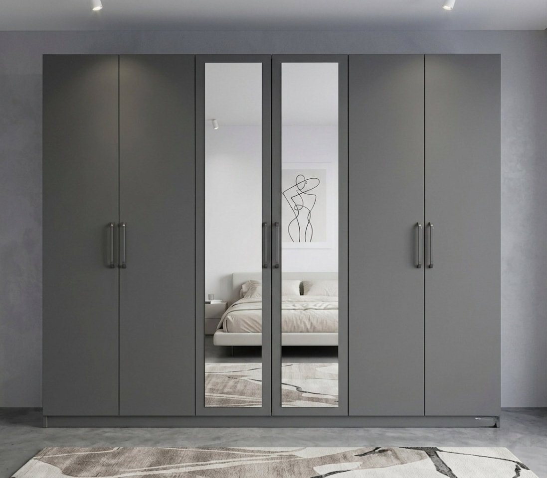 Alessi 6 Kapaklı Dolap Gardırop Füme