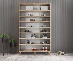 Duke 3 Kapaklı Ayakkabılık Meşe 135 cm M1- Ücretsiz Kurulum