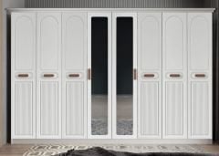 Falcon Membran 8 Kapaklı 4 Çekmeceli Dolap Gardırop Montaj Dahil -  Beyaz