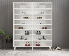 Duke 4 Kapaklı Ayakkabılık Beyaz 140 cm M2- Ücretsiz Kurulum