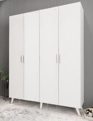 Duke 4 Kapaklı Ayakkabılık Beyaz 140 cm M2- Ücretsiz Kurulum