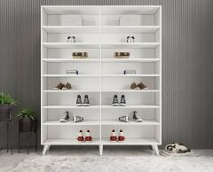 Duke 4 Kapaklı Ayakkabılık Beyaz 160 cm M2- Ücretsiz Kurulum