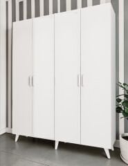 Duke 4 Kapaklı Ayakkabılık Beyaz 160 cm M2- Ücretsiz Kurulum